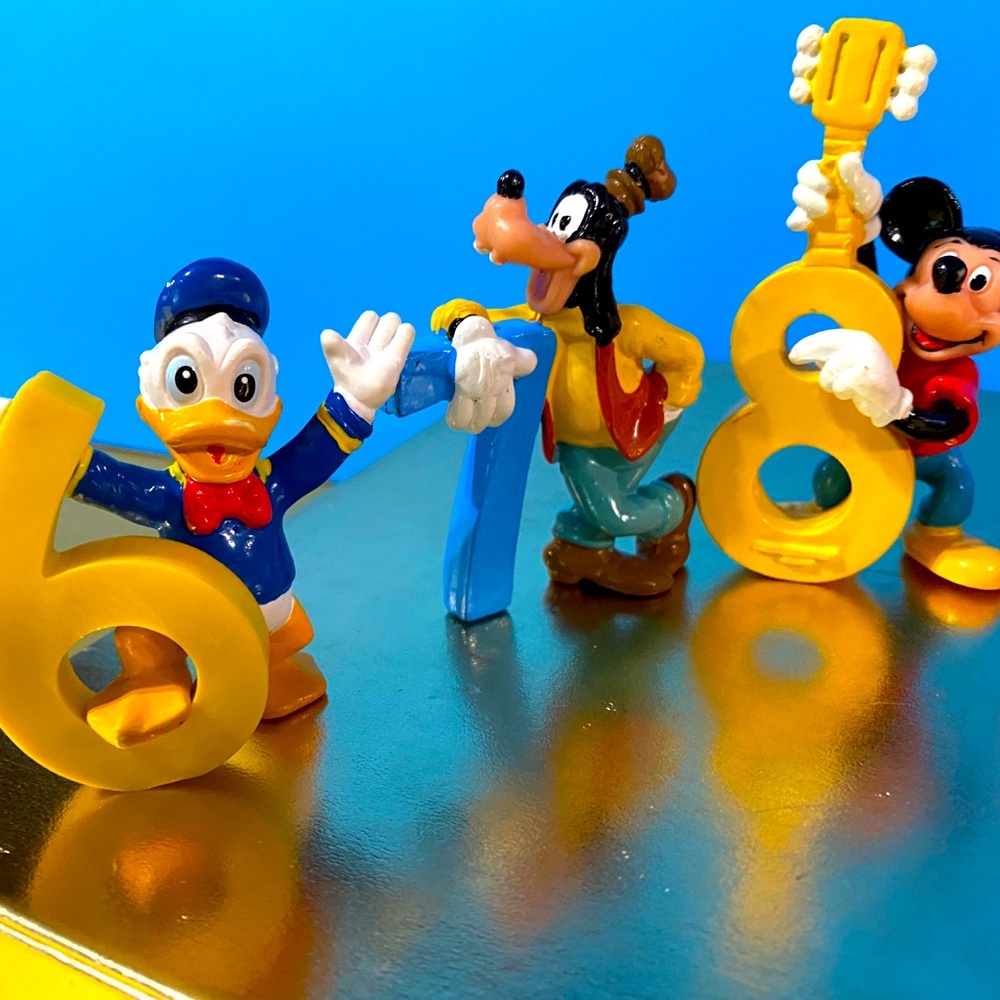 WALT DISNEY VTG 80’s MICKEY PLUTO GOOFY DONALD DUCK w/NUMBERS APPLAUSE PVC TOYS - Picture 2 of 13